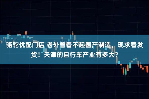 骆驼优配门店 老外曾看不起国产制造，现求着发货！天津的自行车产业有多大？