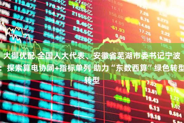 大御优配 全国人大代表、安徽省芜湖市委书记宁波：探索算电协同+指标单列 助力“东数西算”绿色转型
