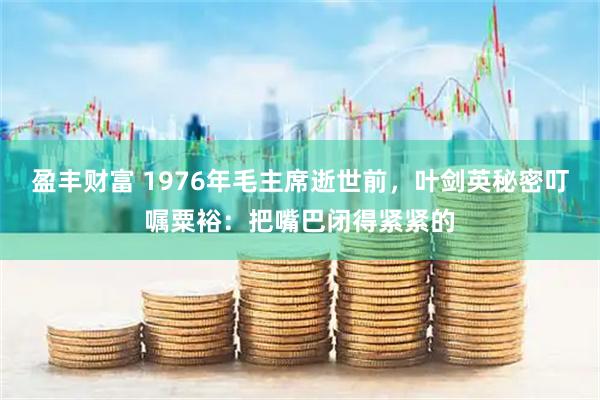 盈丰财富 1976年毛主席逝世前，叶剑英秘密叮嘱粟裕：把嘴巴闭得紧紧的