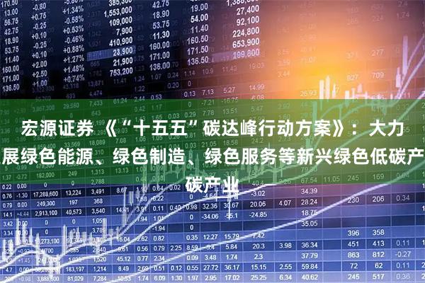 宏源证券 《“十五五”碳达峰行动方案》：大力发展绿色能源、绿色制造、绿色服务等新兴绿色低碳产业