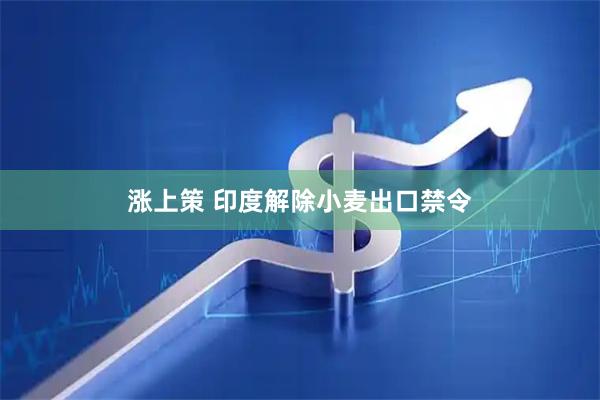 涨上策 印度解除小麦出口禁令